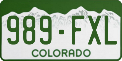 CO license plate 989FXL
