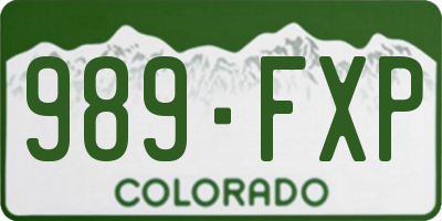 CO license plate 989FXP
