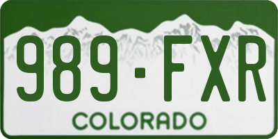 CO license plate 989FXR