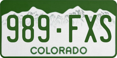 CO license plate 989FXS