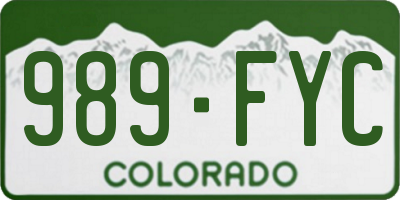 CO license plate 989FYC