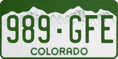 CO license plate 989GFE