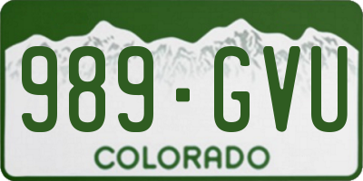 CO license plate 989GVU