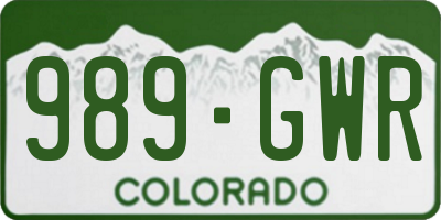 CO license plate 989GWR