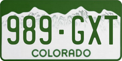 CO license plate 989GXT