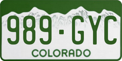 CO license plate 989GYC