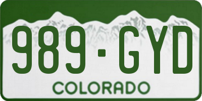 CO license plate 989GYD