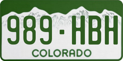 CO license plate 989HBH