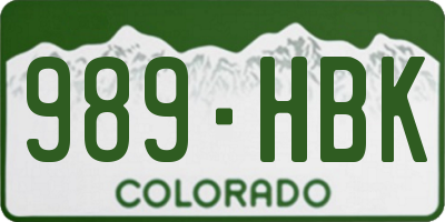 CO license plate 989HBK