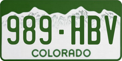 CO license plate 989HBV