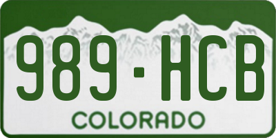 CO license plate 989HCB