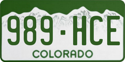 CO license plate 989HCE