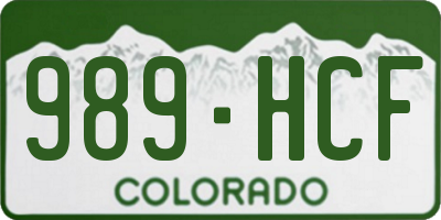 CO license plate 989HCF