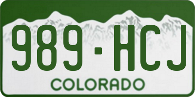 CO license plate 989HCJ