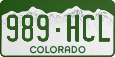 CO license plate 989HCL