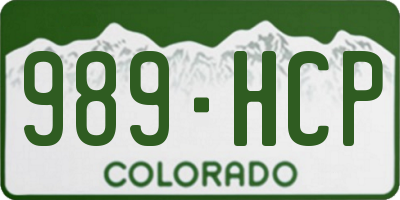 CO license plate 989HCP