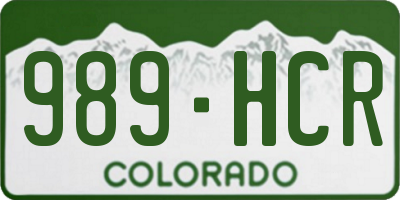 CO license plate 989HCR