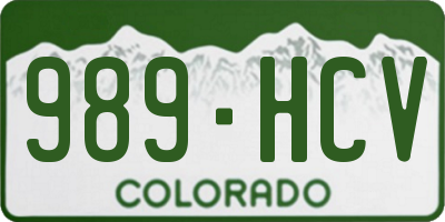 CO license plate 989HCV