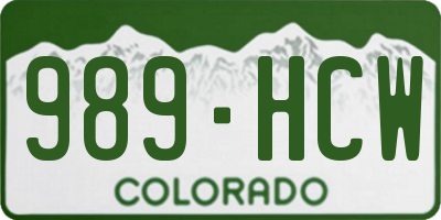 CO license plate 989HCW