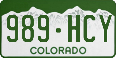 CO license plate 989HCY