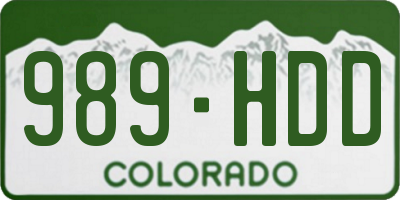 CO license plate 989HDD