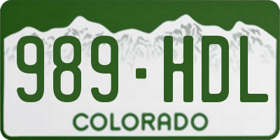 CO license plate 989HDL