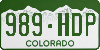 CO license plate 989HDP