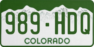 CO license plate 989HDQ