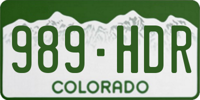CO license plate 989HDR
