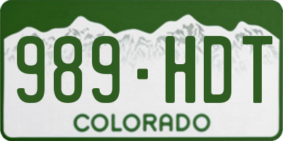 CO license plate 989HDT