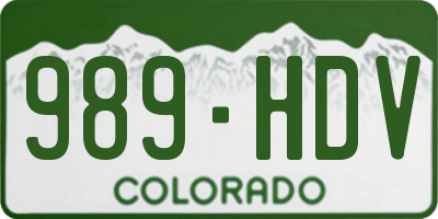 CO license plate 989HDV