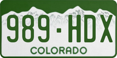 CO license plate 989HDX