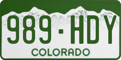 CO license plate 989HDY