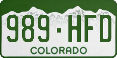 CO license plate 989HFD