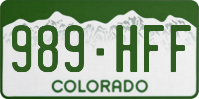 CO license plate 989HFF