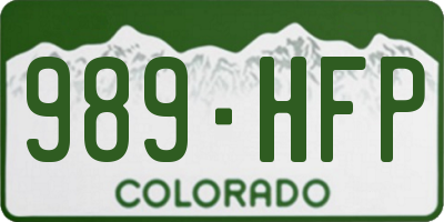 CO license plate 989HFP