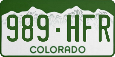 CO license plate 989HFR