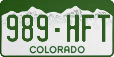 CO license plate 989HFT