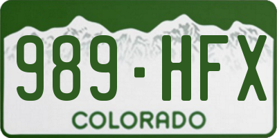 CO license plate 989HFX