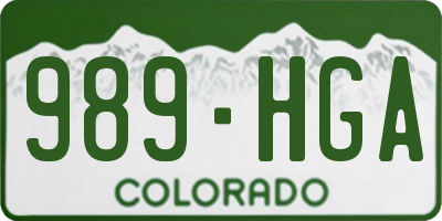 CO license plate 989HGA