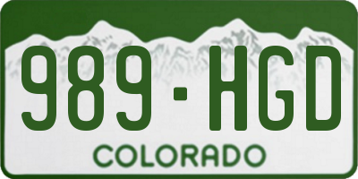 CO license plate 989HGD