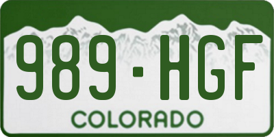 CO license plate 989HGF