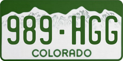 CO license plate 989HGG