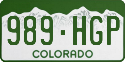 CO license plate 989HGP
