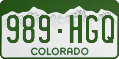 CO license plate 989HGQ