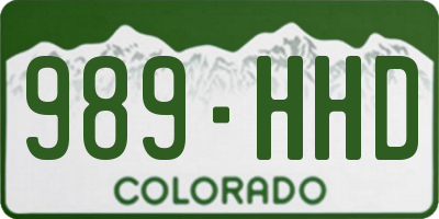 CO license plate 989HHD