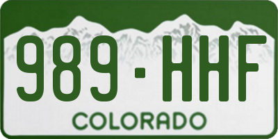 CO license plate 989HHF