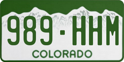 CO license plate 989HHM