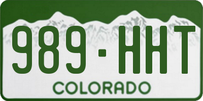 CO license plate 989HHT