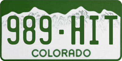 CO license plate 989HIT